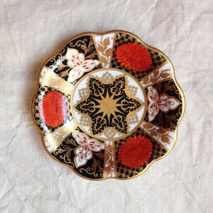 Vintage Bone China Ring Dish - Chrysanthemum Trinket Dish - Miniature Plate - Floral Pin Dish - Imari Style Dish - Mother&#39;s Day Gift