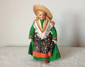 Vintage Souvenir Doll - Vintage Cloth Doll - Foreign Doll Collectible - Vintage Folk Art Costume Doll - Austrian Doll - Alpine Doll