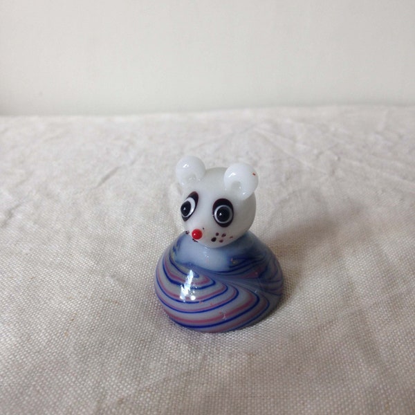 Vintage Glass Mouse - Handmade Glass Mouse - Mouse Figurine - OOAK Mouse - Mouse Collectible - Mouse Paperweight
