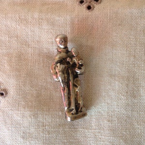 Antique Saint Christopher Pendant - Saint Christopher Figurine - Silver Saint Christopher Figure