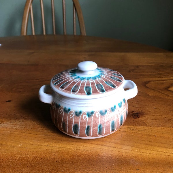 Hoganas Keramik Pot - Vintage Swedish Lidded Pot - Mid-century Swedish Ceramics - Sixties Lidded Sugar Bowl - Eldfast Scandi Pot
