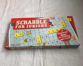 Vintage Junior Scrabble - 1960s Scrabble for Juniors - Vintage Board Game - Sixties Childhood - Children's Scrabble - Vintage Word Game