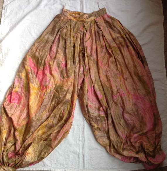 Vintage Silk Trousers - Sixties Silk Baggy Trouser