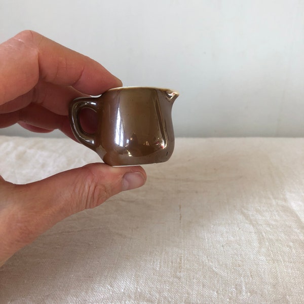 Tiny Pottery Jug - Small Bauscher Wieden Jug - German Pottery Jug - Miniature Jug -  Tiny Brown Jug - Pottery Creamer - Ceramic Milk Jug