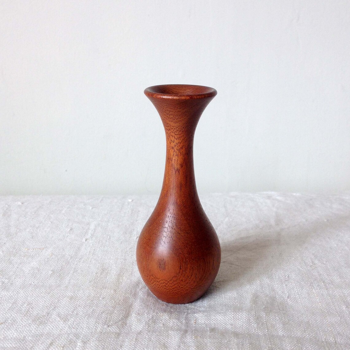 Turned Wood Vase Vintage Turnedwood Vase Wooden Bud Vase Etsy