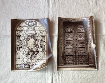 Two Early Photographs - Sepia Prints of Italian Art - Grand Tour Photographs - Albumen Prints - Ghiberti Photograph