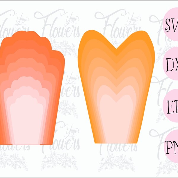 Set of 2 Giant flowers template/ Instant download/ cricut flowers template/ SVG and PDF paper flowers template/ paper flower template SV