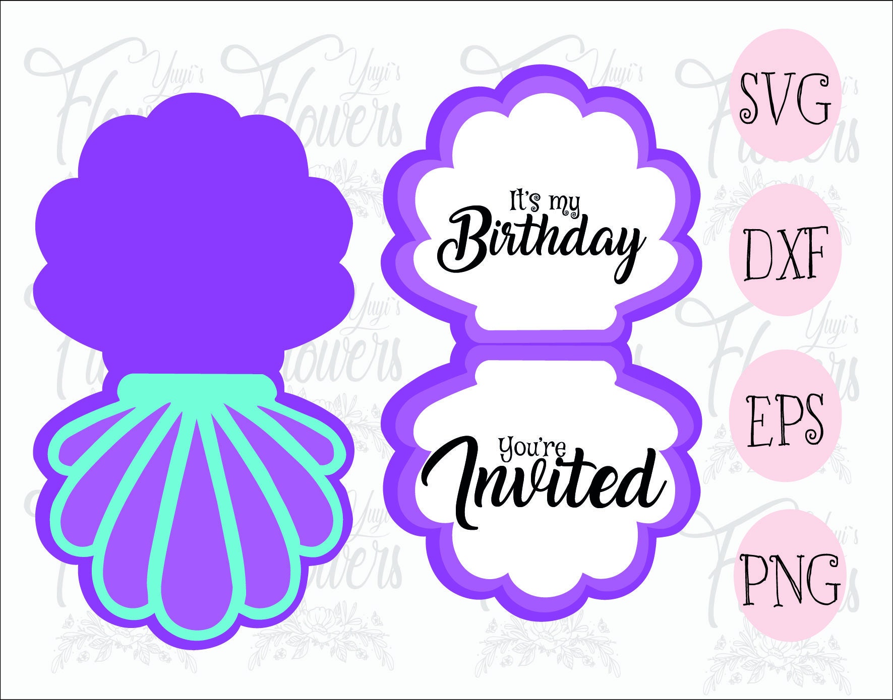 Download Seashell card invitation SVG// Mermaid party invitation ...