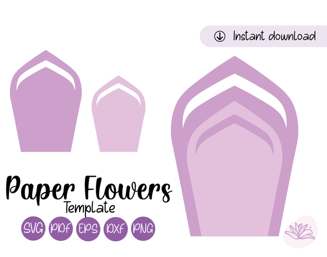 Petal Template for Paper Flowers - Instant Download - Files for Cricut ...