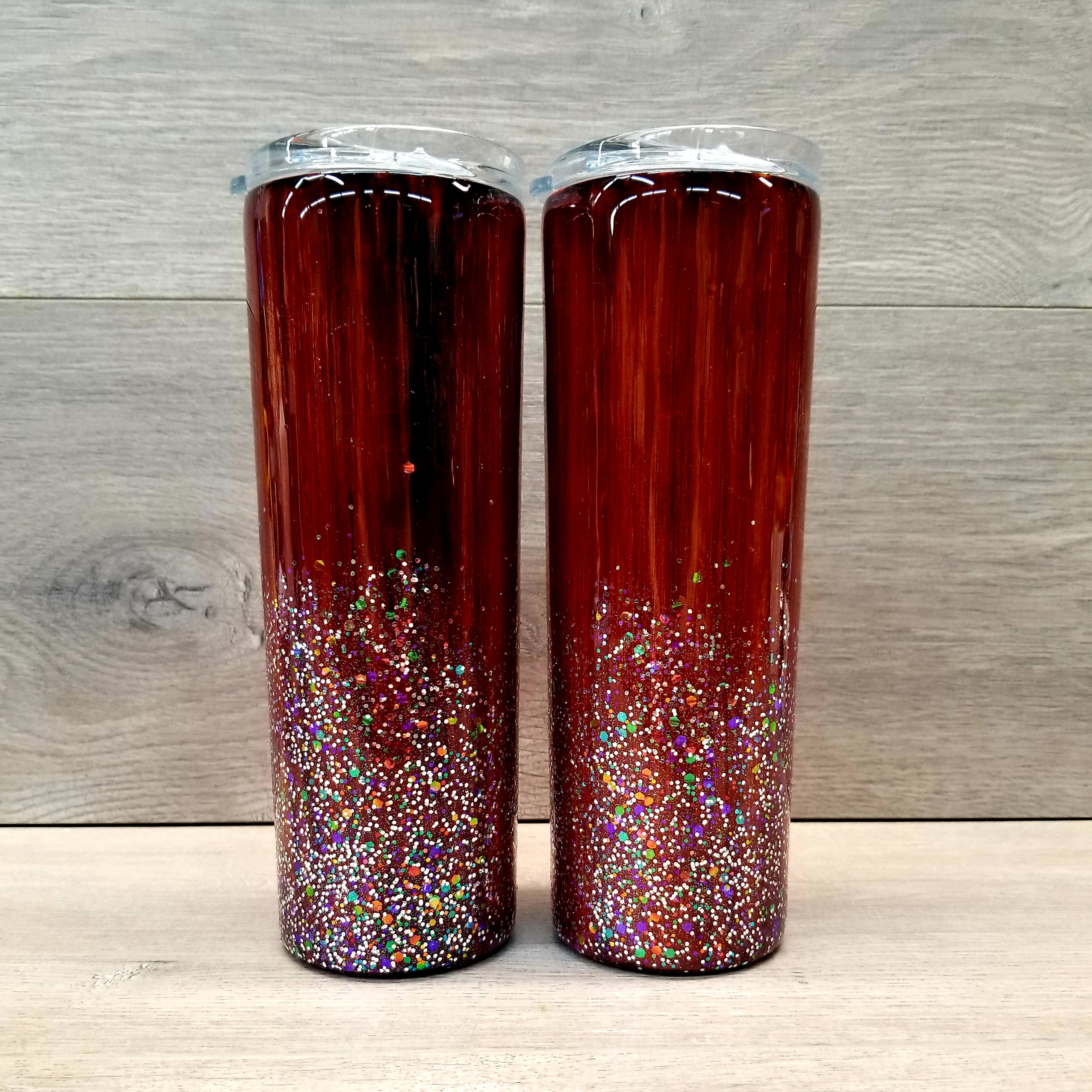 wood grain glitter tumbler personalized glitter tumbler