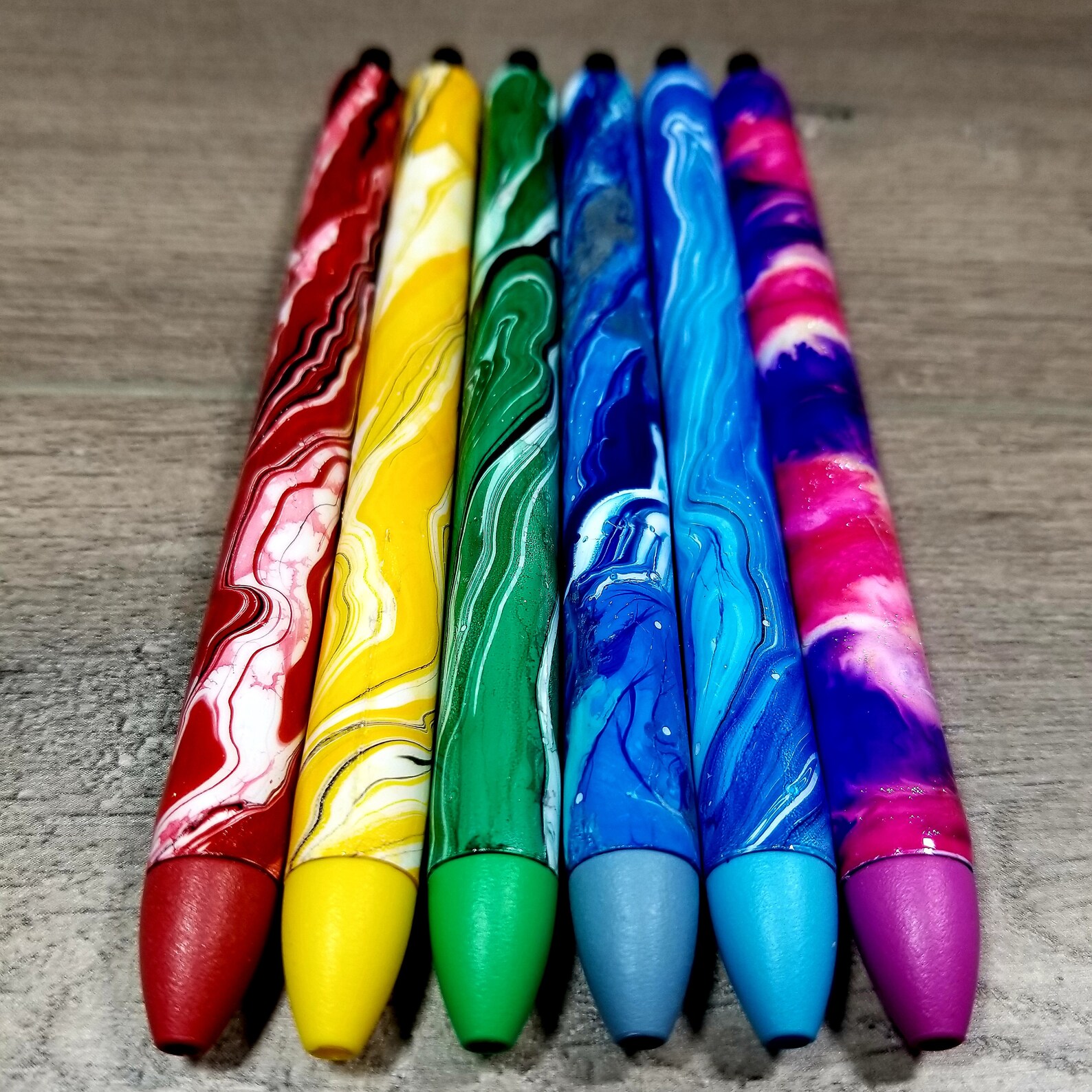 Personalized Marbled Pens Alcohol Ink Pens Epoxy Pens Etsy