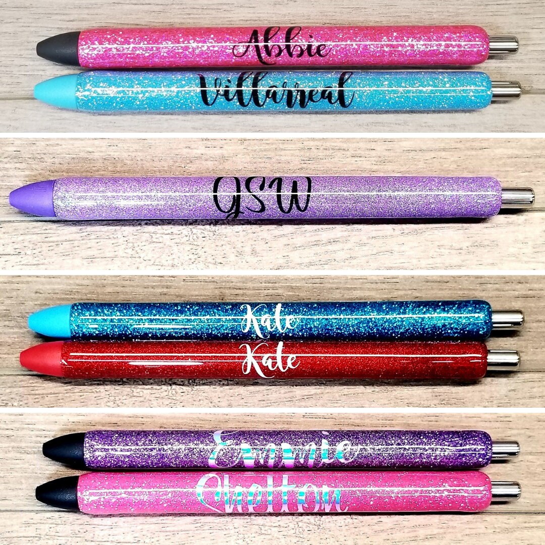 Personalized Glitter Pens Epoxy Pens Refill Included Etsy