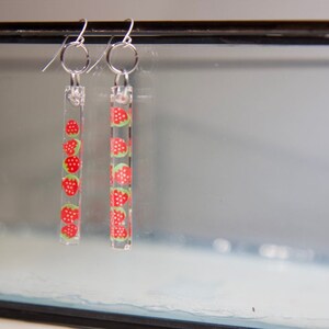 Strawberry resin earrings