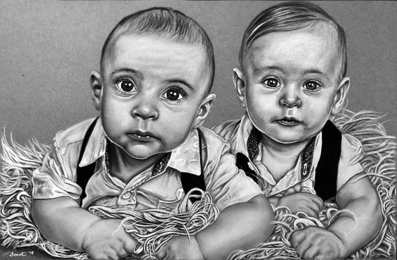 Commission A Portrait Charcoal Pencil Drawing On Toned Grey Paper U2022 Chalk U2022 Child U2022 Pet U2022 Realistic U2022 Birthday Gift Valentine S Day For Her Art Collectibles Charcoal