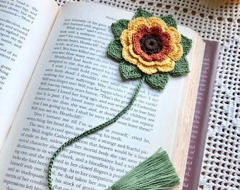 Crochet Bookmark, Flower Bookmark, Crochet Flower Bookmark,  Crochet Floral Bookmark, Planner Accessories