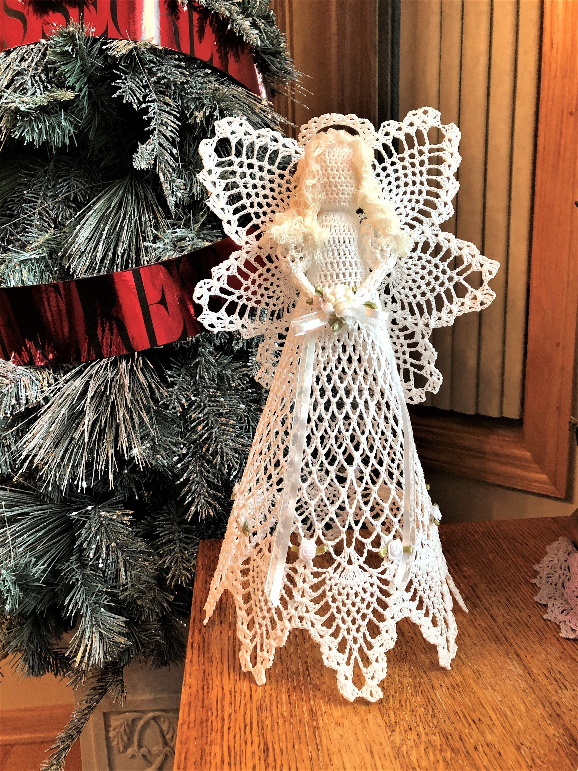 Crochet Angel Crochet Angel Tree Topper Christmas Ornaments - Etsy