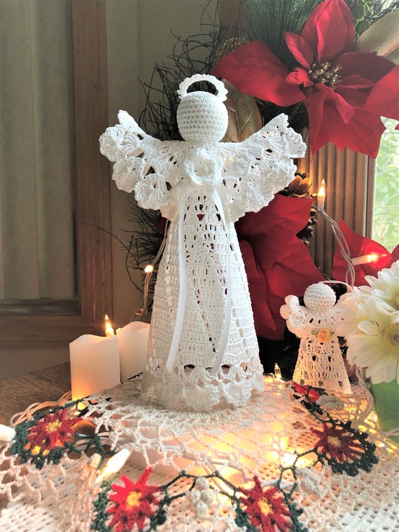 Crochet Angel Tree Topper Christmas Tree Topper Holiday Tree Etsy