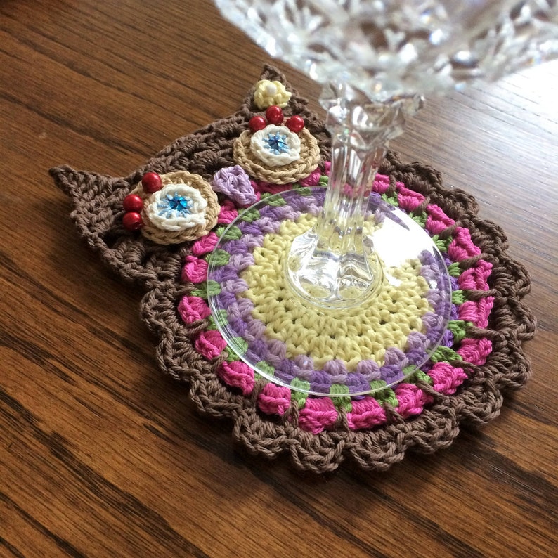 Crochet Coasters Crocheted Owl Coaster Fun Coasters Etsy