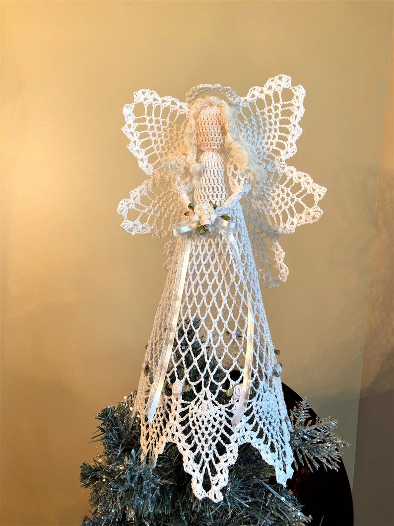 Crochet Angel Crochet Angel Tree Topper Christmas Ornaments Etsy