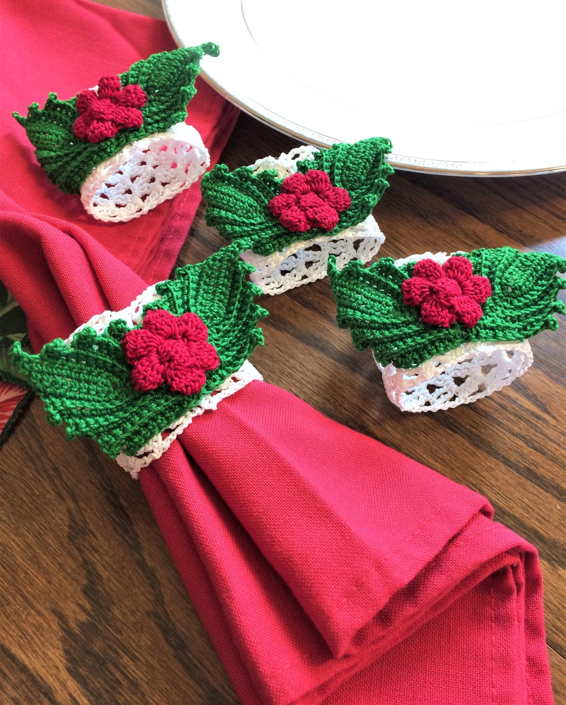 Crochet Napkin Ring Made to Order Christmas Napkin Ring Etsy