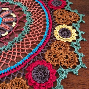 Crochet Doily, Made to Order, Fall Doily, Holiday Doily, Handmade Doily, 22 Inches Round Doily, Table Top Decor, Thanksgiving Decor image 4