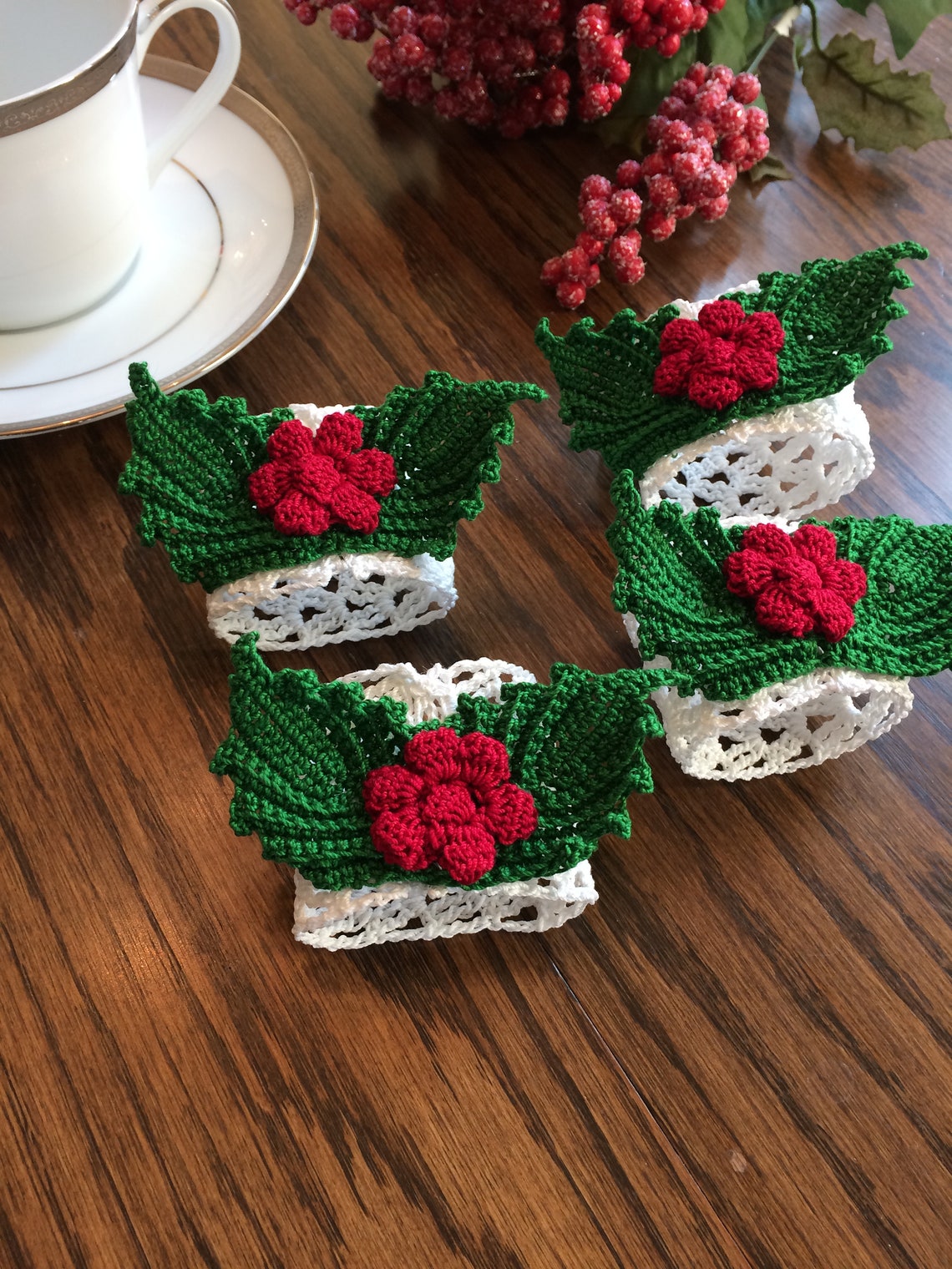 Crochet Napkin Ring Made to Order Christmas Napkin Ring Etsy