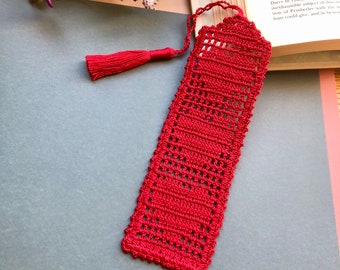 Marque-page au crochet, cadeaux pour la fête des mères, marque-page coeur au crochet, marque-page filet au crochet, accessoires de livres, coeur au crochet, cadeaux uniques