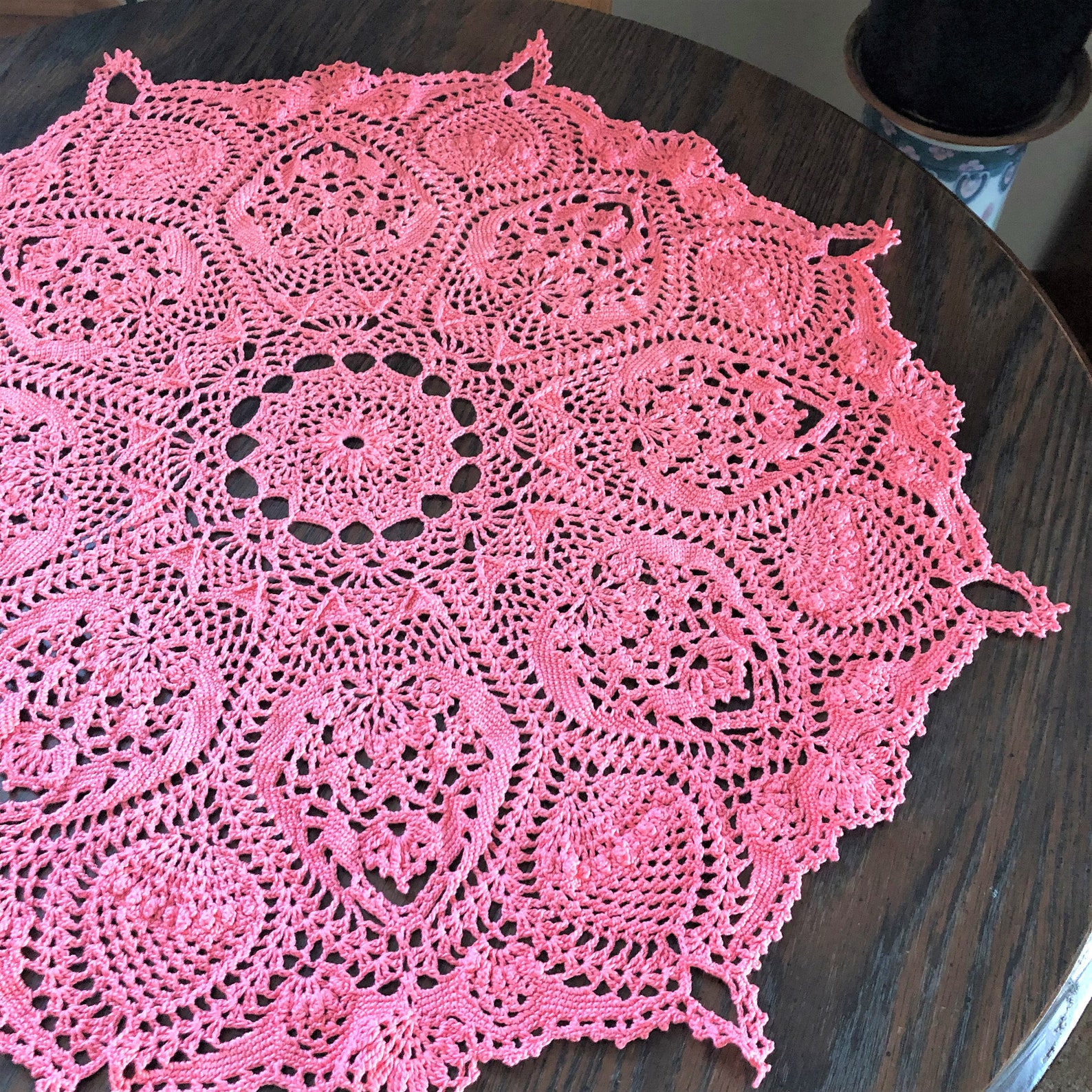 Crochet Doily Crochet Large Doily 25 Inches Round Doily Etsy
