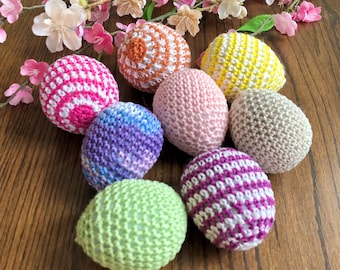 Handmade Crochet Easter Eggs: Colorful Cotton Table Decor