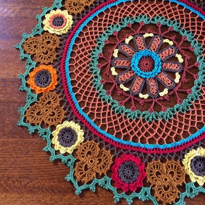 Crochet Doily, Made to Order, Fall Doily, Holiday Doily, Handmade Doily, 22 Inches Round Doily, Table Top Decor, Thanksgiving Decor image 2