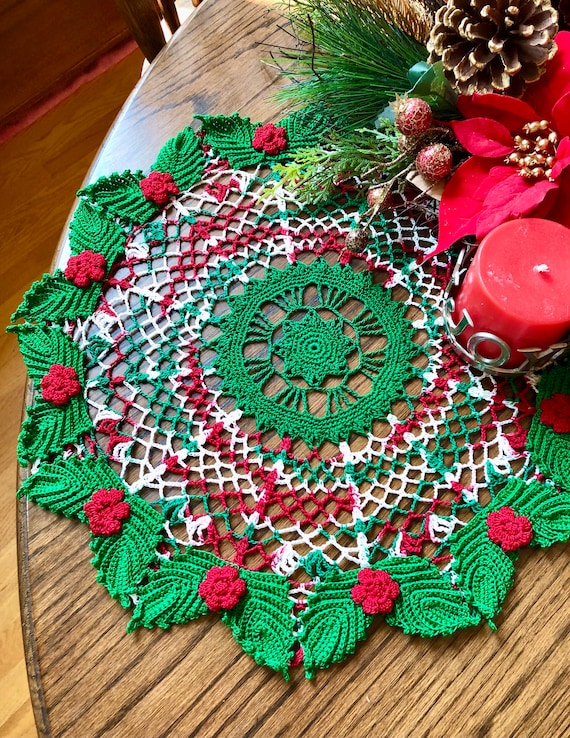 Crochet Christmas Doily: Handmade Holiday Table Centerpiece - Etsy