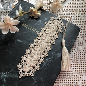 Handmade Crochet Lace Bookmark with Tassel