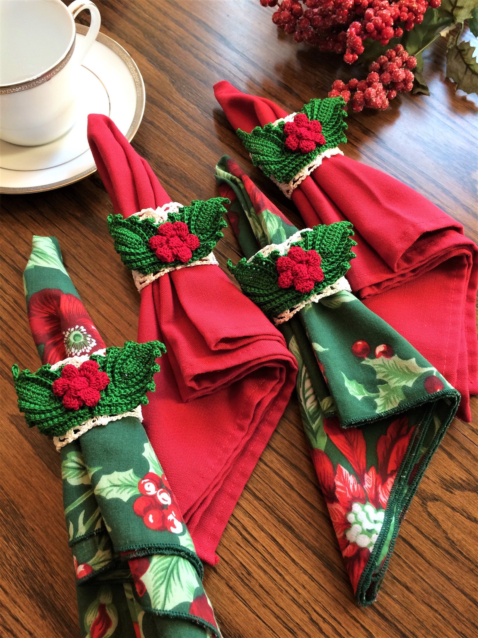 Crochet Napkin Ring Made to Order Christmas Napkin Ring Etsy