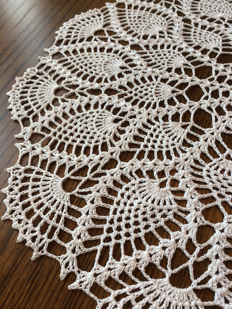 Crochet Doily Table Centerpiece Made To Order Oval Doily Etsy