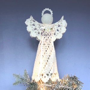 Crochet Angel Tree Topper; Crochet Tree Top Angel; Holiday Home Decor; Angel Tree Topper; Christmas Tree Topper;  Large Treetop Angel