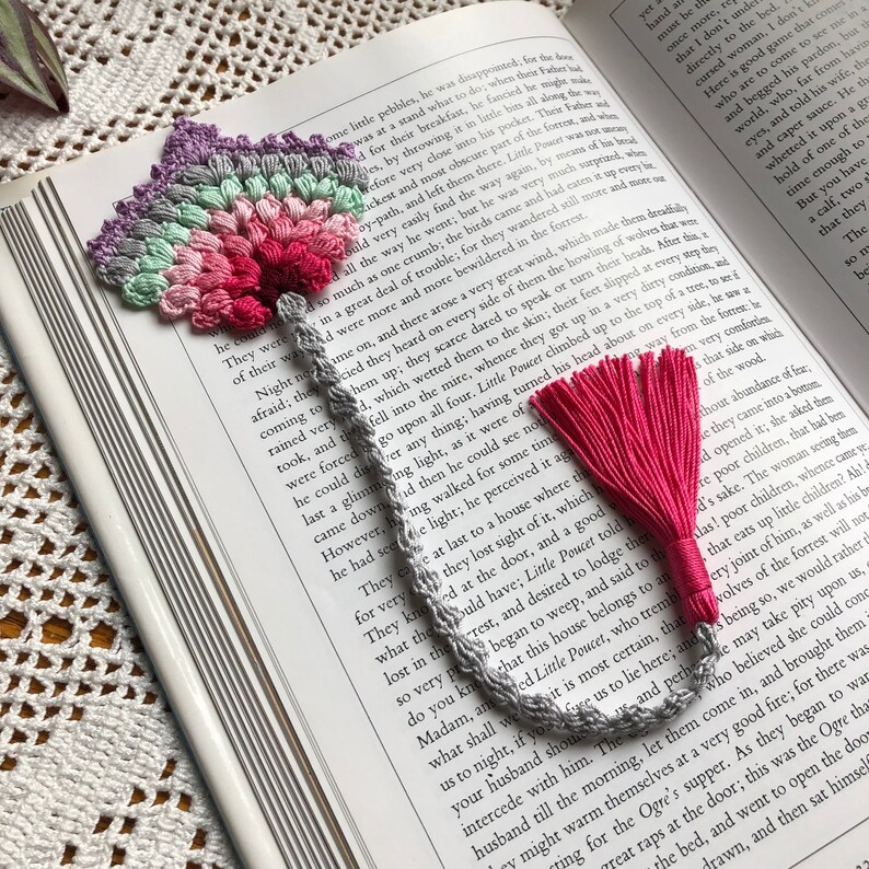Crochet Bookmark Peacock Feather Bookmark College Etsy