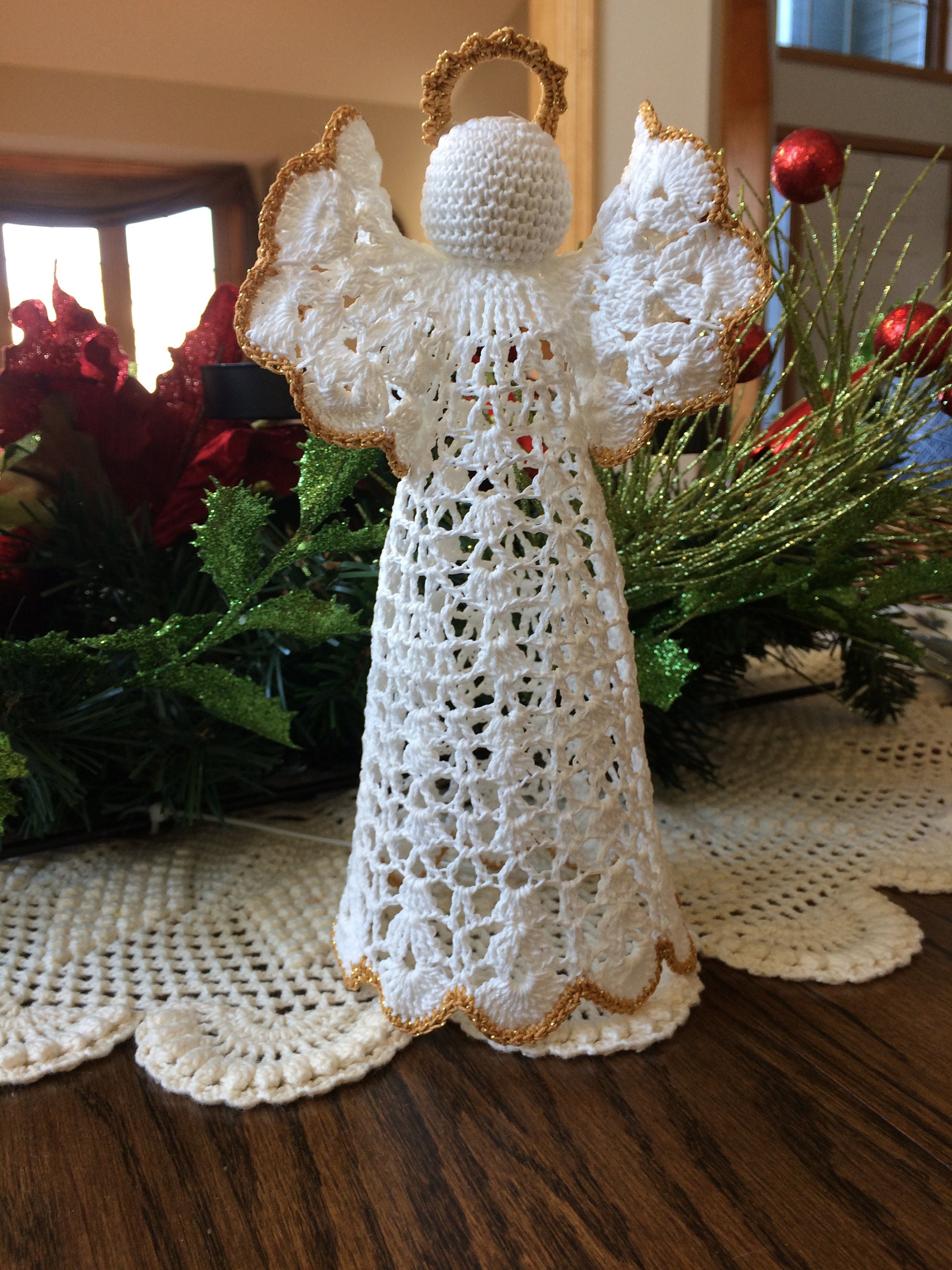 Crochet Angel Tree Topper Crochet Angel Handmade Angel Etsy