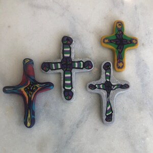 Cross Pendant, Clay Cross Design Pendant, Vintage Original Cross, Fimo Cross You PIck