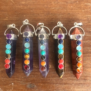 1 Chakra Pendant, 7 Chakra Necklace Pendant, Various Stones Imperfect