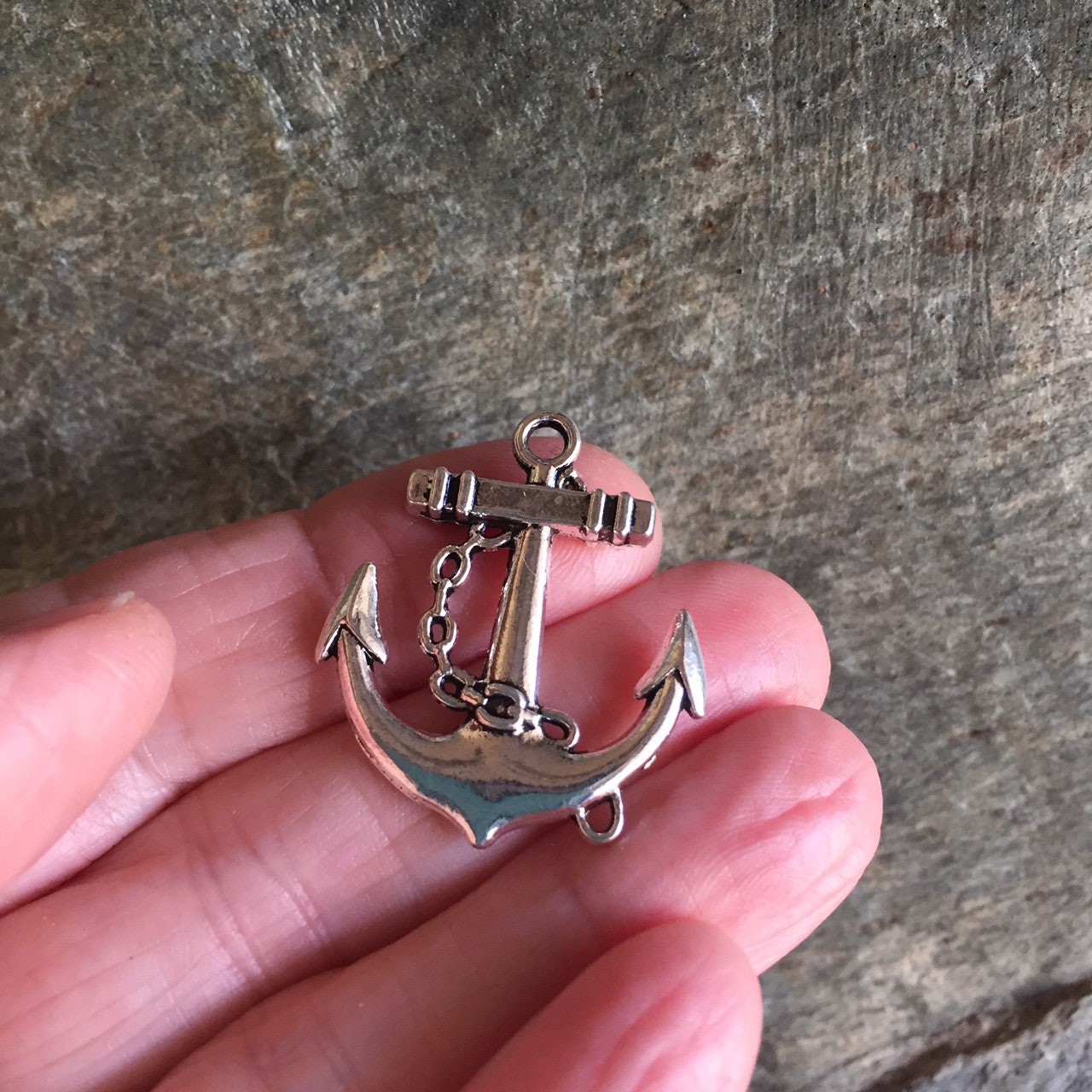 8 Anchor Charms/ Anchor Silver Tone/ Nautical/ Navy/ Sailor Travel Charm  CP110