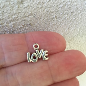 8 Love Charms, Love Silver Letters, Word charm, Love, Charm WS110