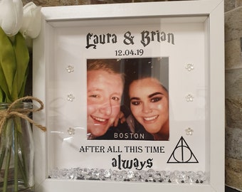 Gifts For Boyfriend Girlfriend Him Her, Anniversary Romantic I Love You Gifts, Couple Picture Frame 3x3 Inches Photo, Engagement Fiance Presents
