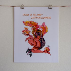 Chicken of the Woods Vampire Watercolour Illustration Print image 2
