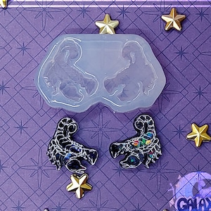 Silicone Earring Mold Etched Scorpion