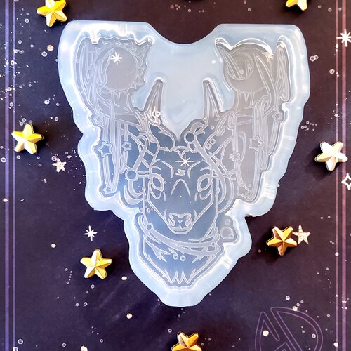 Silicone Mold Etched Doe and Fawn Ornament