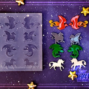 Silicone Mythological Creatures Earring Stud Mold Palette