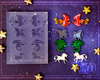 Silicone *B GRADE*  Mythological Creatures Earring Stud Mold Palette