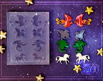 Silicone Mythological Creatures Earring Stud Mold Palette