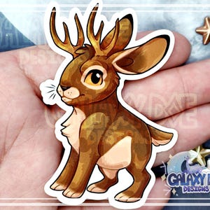 Kawaii Jackalope Vinyl Gloss Sticker