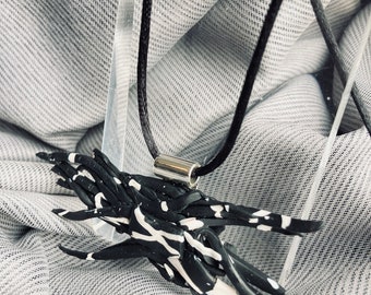 Statement abstract design black and white necklace, big sister gift, mother in law gift, statement jewellery, abstract pendant